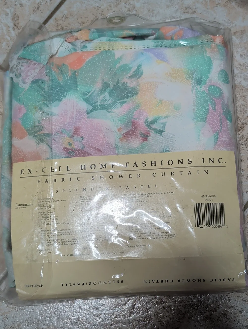 New Splendor Floral Fabric Shower Curtain - Pastel Multi